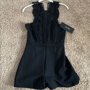 DOBE black romper with lace top NWT